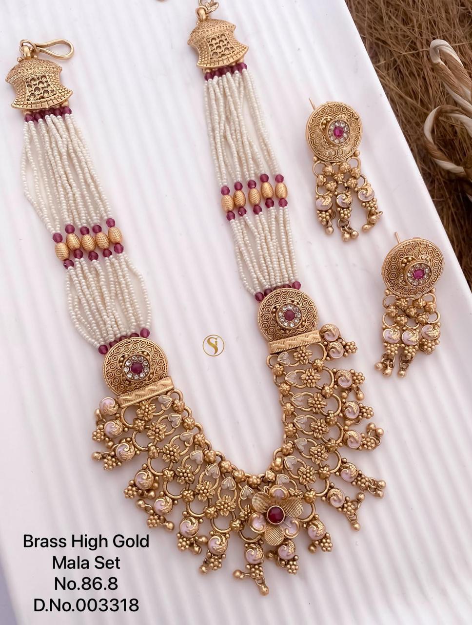 2 Brass High Gold Mala Set Bridal Jewellery Wholesale Price In Surat
